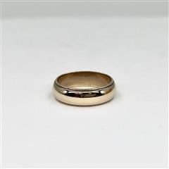 12k Yellow Gold Polished Milgrain Edge 6mm Wedding Band SZ 6.5